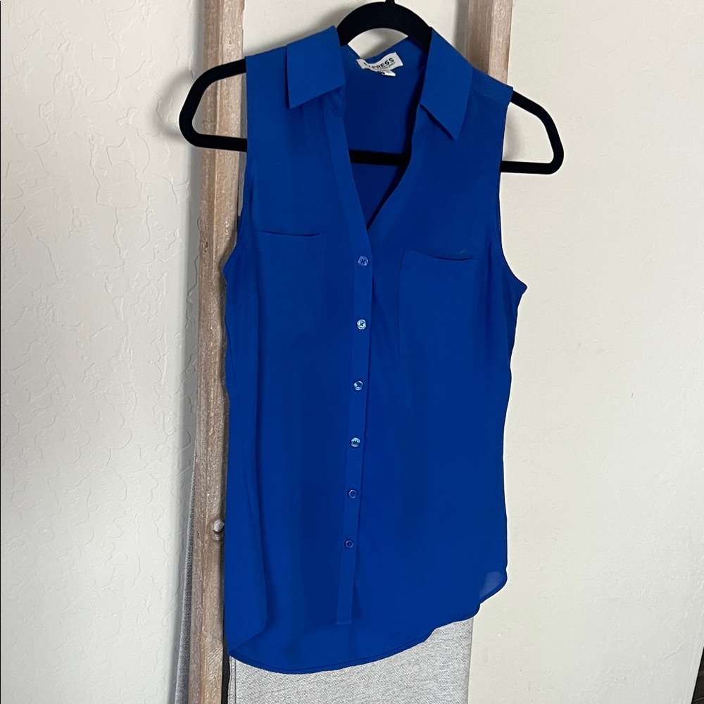 Express Royal Blue Sleeveless Blouse